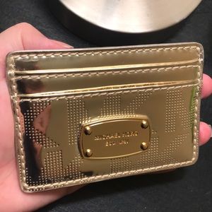 Gold Michael Kors card holder used